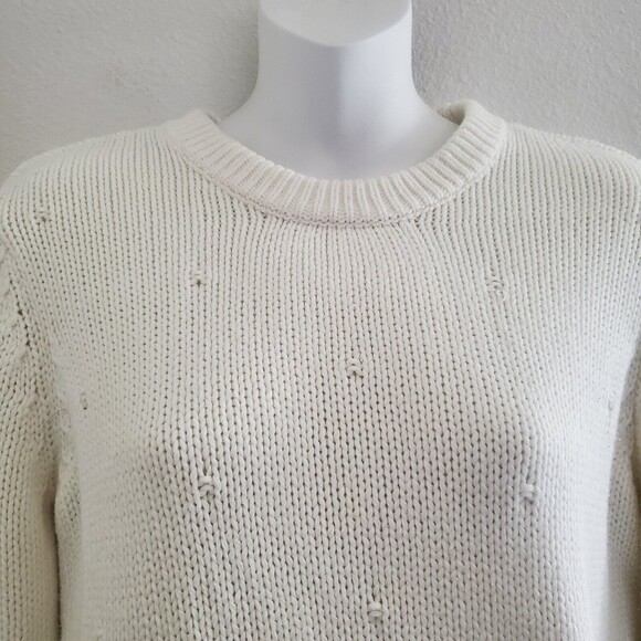 Modcloth Knit Sweater Ivory XS Crewneck Pullover Cozy Preppy Classic Casual - Picture 2 of 9